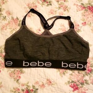 Bebe sport racerback athletic activewear sports bra